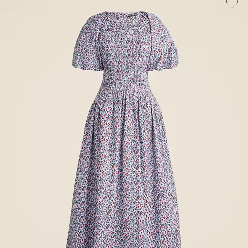 J. Crew Floral Midi Dress in Blue and Red